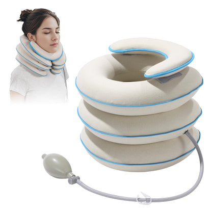 ROYALAY Inflatable Neck Traction Device Adjustable Neck Stretcher Cervical Traction Neck Stretcher for Neck Support Neck Stretcher Pillow for Home Use Instant Neck Decompression
